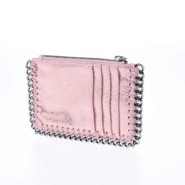 Coin purse pink silver metal fittings Lady's coin case newly used goods silver storehouse with the Stella McCartney Stella McCartney fake leather card pocket