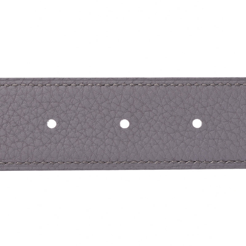 HERMES Hermes H Belt 105cm Reversible Black/Ethane Silver Metal Fittings C Engraved (c.) Men's Togo BOX Calf Belt Unused Ginzo