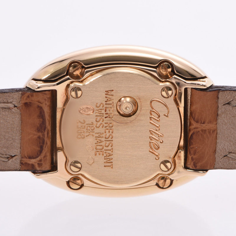 CARTIER カルティエ ミニベニュワール W1510956 レディース YG/革 腕時計 クオーツ 白文字盤 Aランク 中古 銀蔵