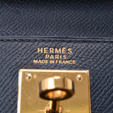 HERMES エルメス ケリー 32 内縫い 紺 ゴールド金具 □D刻印(2000年頃)  レディース クシュベル 2WAYバッグ Bランク 中古 銀蔵