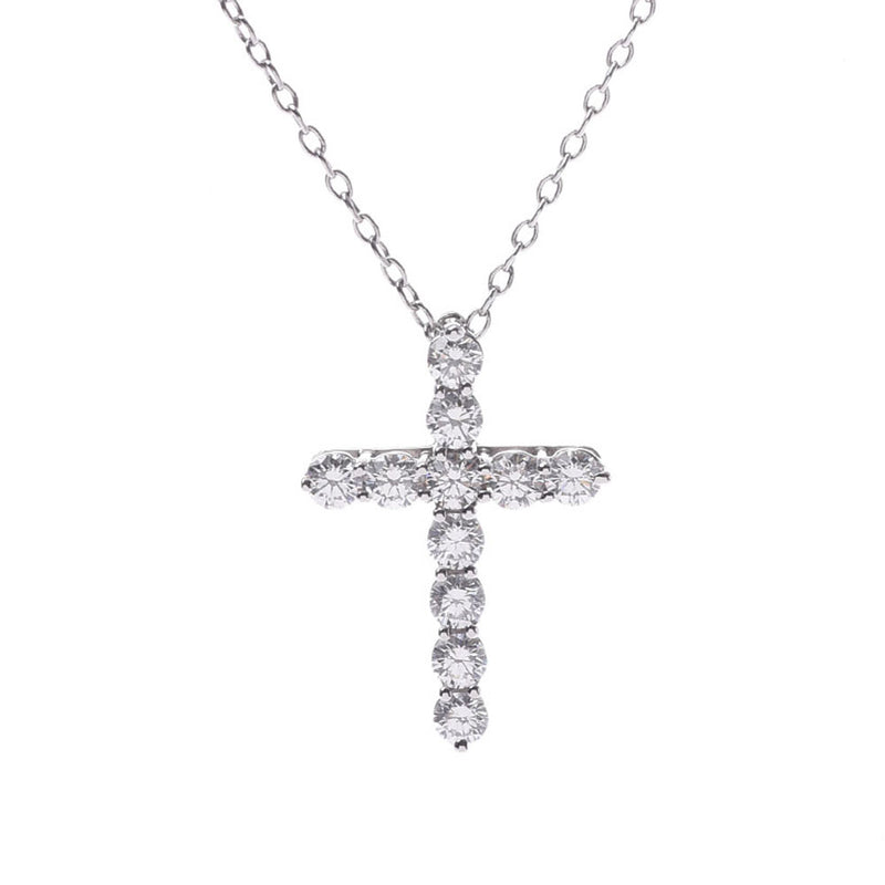 TIFFANY&Co. ティファニー スモールクロス レディース PT950/ダイヤ ネックレス Aランク 中古 銀蔵