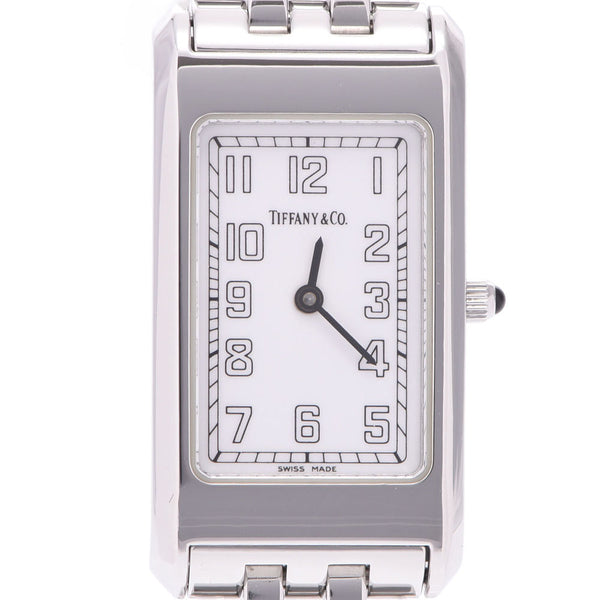 TIFFANY&Co. Tiffany Classic Square Ladies SS, watch, white, white, A-Rank, used silver.