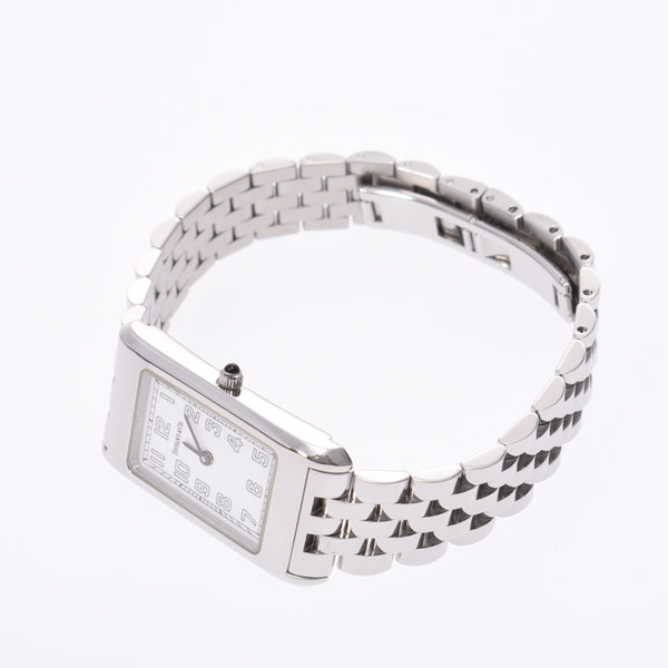 TIFFANY&Co. Tiffany Classic Square Ladies SS, watch, white, white, A-Rank, used silver.