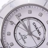 CHANEL Chanel J12 38mm 12P Diamond H1629 Men's White Ceramic/SS Watch Automatic White Dial A Rank Used Ginzo