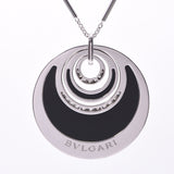 BVLGARI ブルガリインタルシオネックレスパヴェダイヤラージモデルユニセックス K18WG/ onyx necklace A rank used silver storehouse