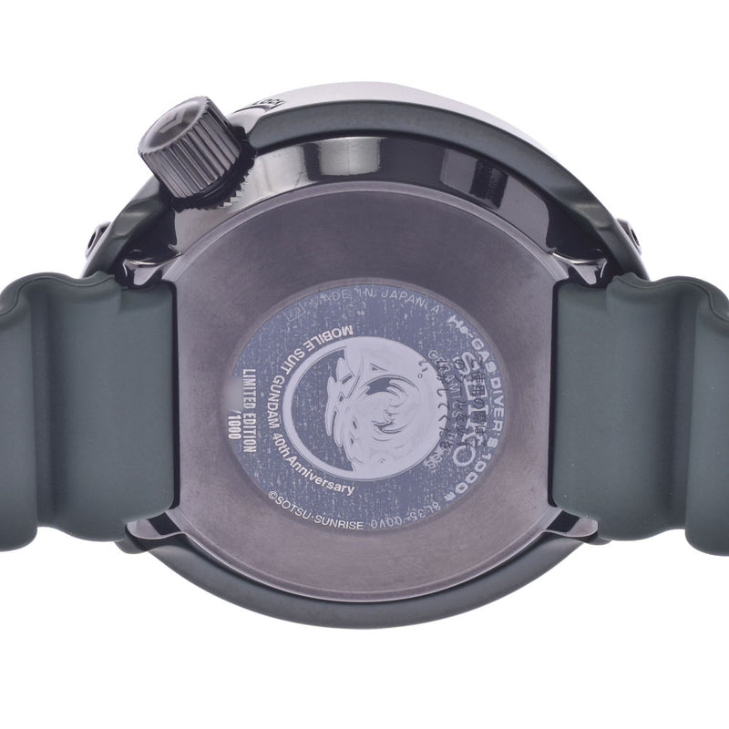 精工精工Prospec机动战士高达40周年量产型Zaku限于1000 SBDX027男士钛/陶瓷/橡胶手表自动上链绿色表盘未使用的Ginzo