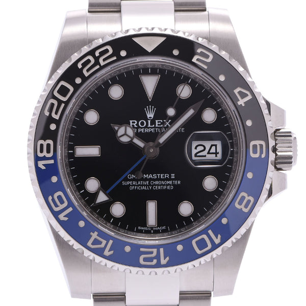 ROLEX Rolex GMT Master 2 Black/Blue Bezel 116710BLNR Men's SS Watch Automatic Winding Black Dial A Rank Used Ginzo