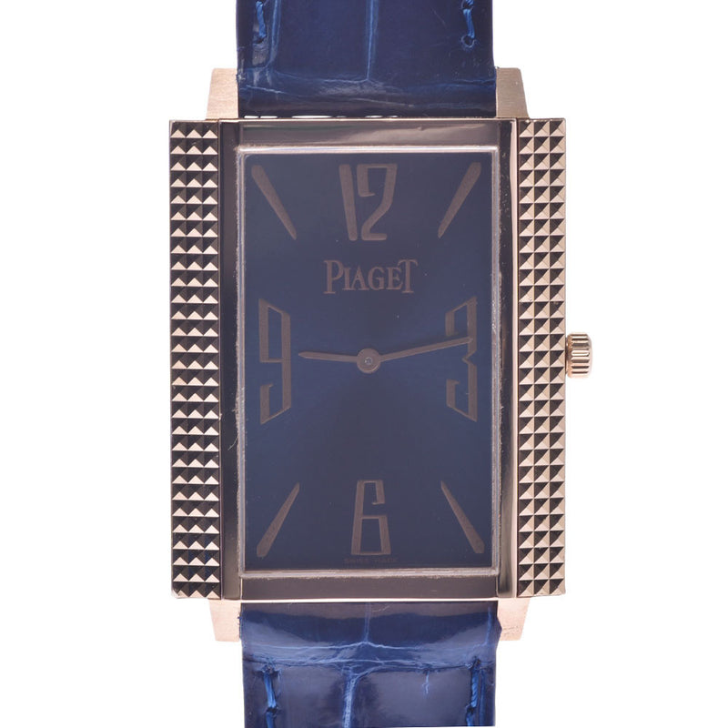 PIAGET ピアジェ 90300/1967 ボーイズ PG/革 腕時計 手巻き 青文字盤 Aランク 中古 銀蔵