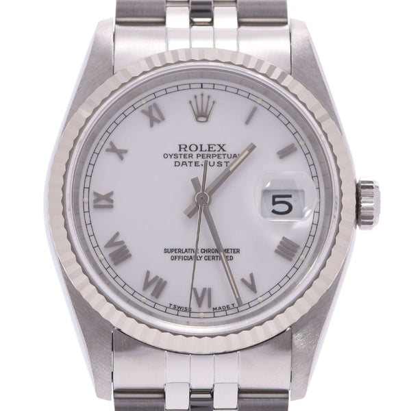 ROLEX ロレックス デイトジャスト 16234 ボーイズ WG/SS 腕時計 自動巻き ホワイトローマ文字盤 Aランク 中古 銀蔵