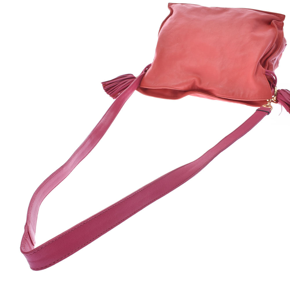 ロエベフラメンコ28 赤系/ピンク レディース ショルダーバッグ LOEWE