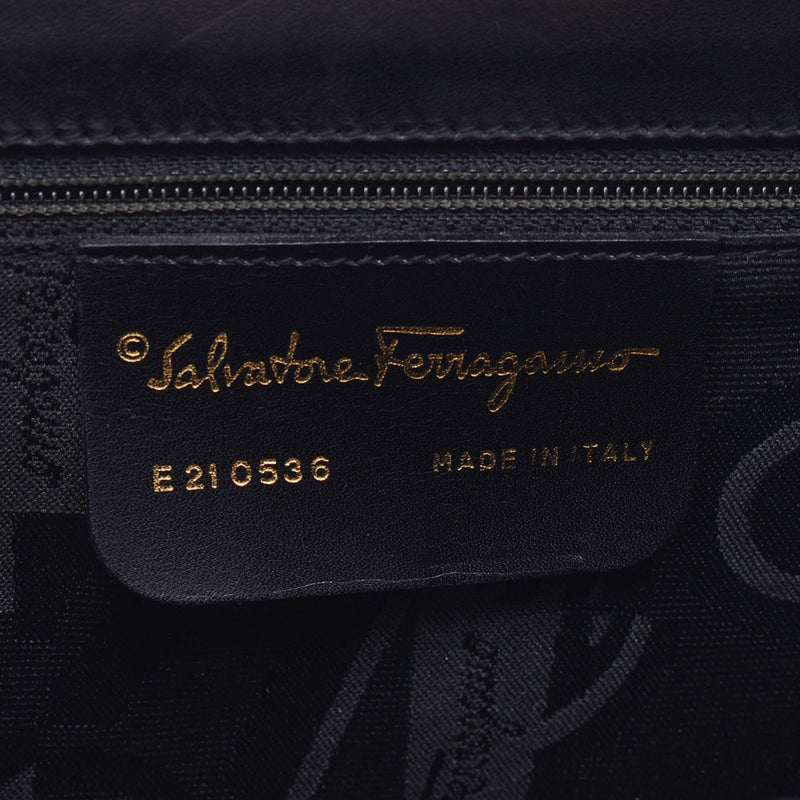 Salvatore Ferragamo gantini2way袋黑金硬件女士围巾手提包B级用银
