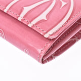 CARTIER Cartier Happy Birthday Day Pink Ladies enamel long wallet B-rank used silver jewelry