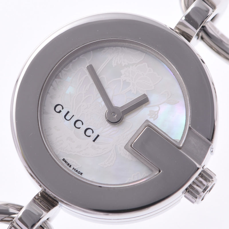GUCCI Gucci Breathwatch 107 Ladies' SS wristwatch with a shelled shell character A rank used silver