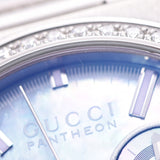 GUCCI Gucci Pantheon Dai Kurono-ya bezel 115.4baud is SS watch quartz blue shell clockface A rank used silver storehouse