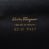 Salvatore Ferragamo,Ferragamo,Gancini,Mini 2WAY袋,黑色黄金,女士的草皮,手提包A等级,使用银器