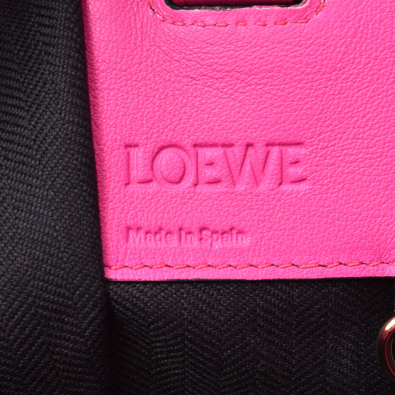 LOEWE Loewe Hammock Small White/Shocking Pink Women's Calf 2WAY Bag A Rank Used Ginzo