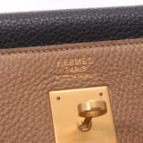 HERMES Hermes Kelly 35, stitch in tricorol beige, light gray line, black * G's stamp (around 2003) Ladies' Trion Clemmance Handbags, AB Ranksō Chushoginzo