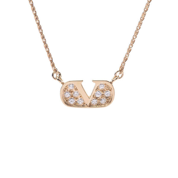 Garavani Valentino Galvani V Necklace diamond 0.13ct Unisex K18 YG Necklace