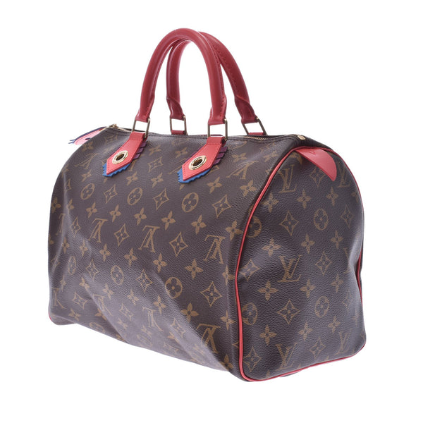 LOUIS VUITTON Louis Vuitton Monogram Totem Speedy 30 Flamingo Brown/Pink M41665 Women's Handbag Shin-Do Used Ginzo