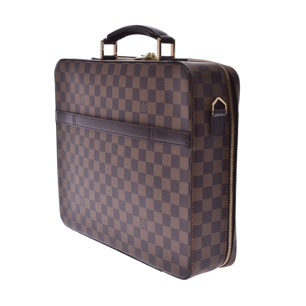 LOUIS VUITTON ルイヴィトンダミエポルトオルディナトゥールサバナ PC case brown N53355 men business bag A rank used silver storehouse