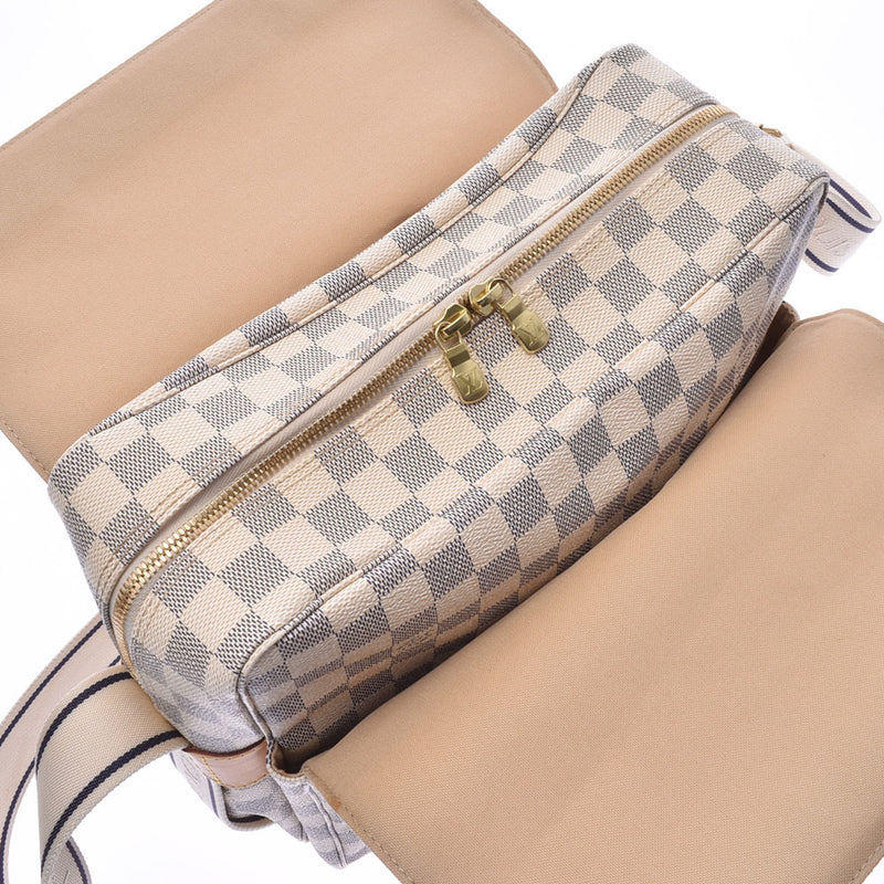 LOUIS VUITTON路易威登Damier Azur Naviglio白色N51189中性肩包AB等级二手Ginzo