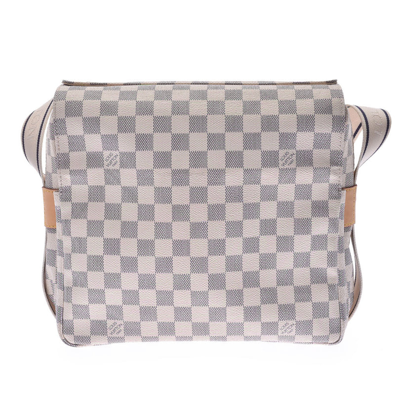 LOUIS VUITTON路易威登Damier Azur Naviglio白色N51189中性肩包AB等级二手Ginzo