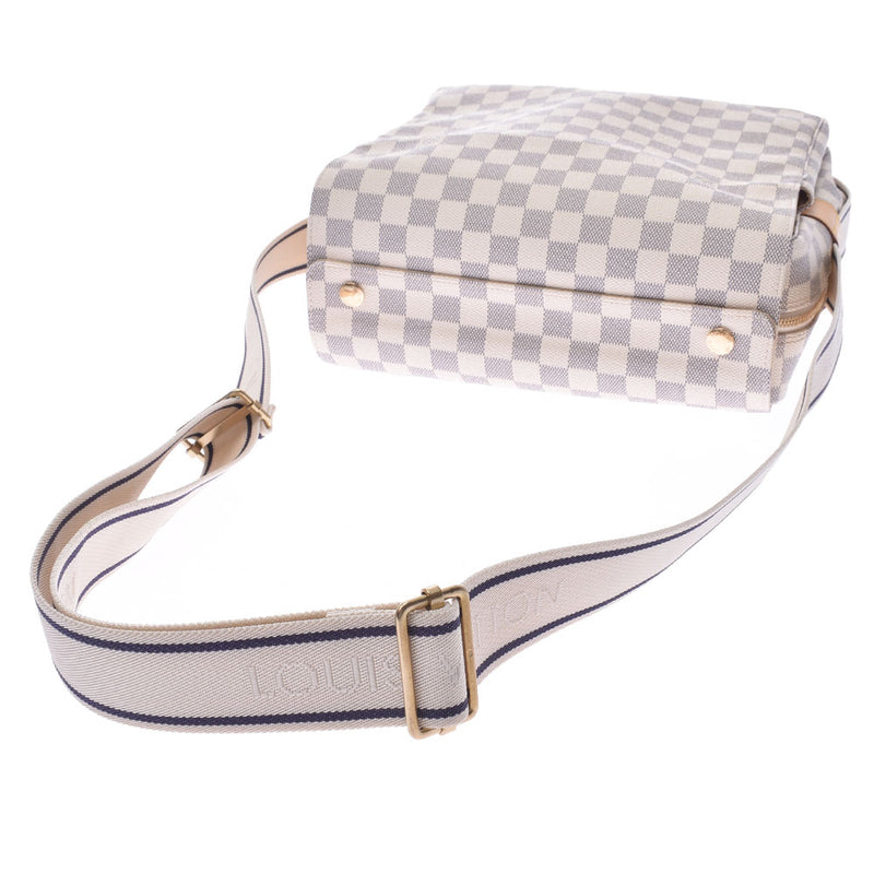 LOUIS VUITTON路易威登Damier Azur Naviglio白色N51189中性肩包AB等级二手Ginzo