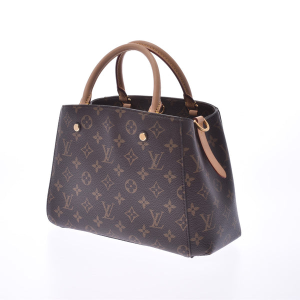 LOUIS VUITTON Louis Vuitton Monogram Montaigne BB 2WAY Bag Brown M41055 Ladies Handbag A Rank Used Ginzo