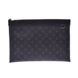 LOUIS VUITTON Louis Vuitton Monogram Eclipse Pochette Discovery Black/Grey M62291 Men's Clutch Bag Shin-Do Used Ginzo