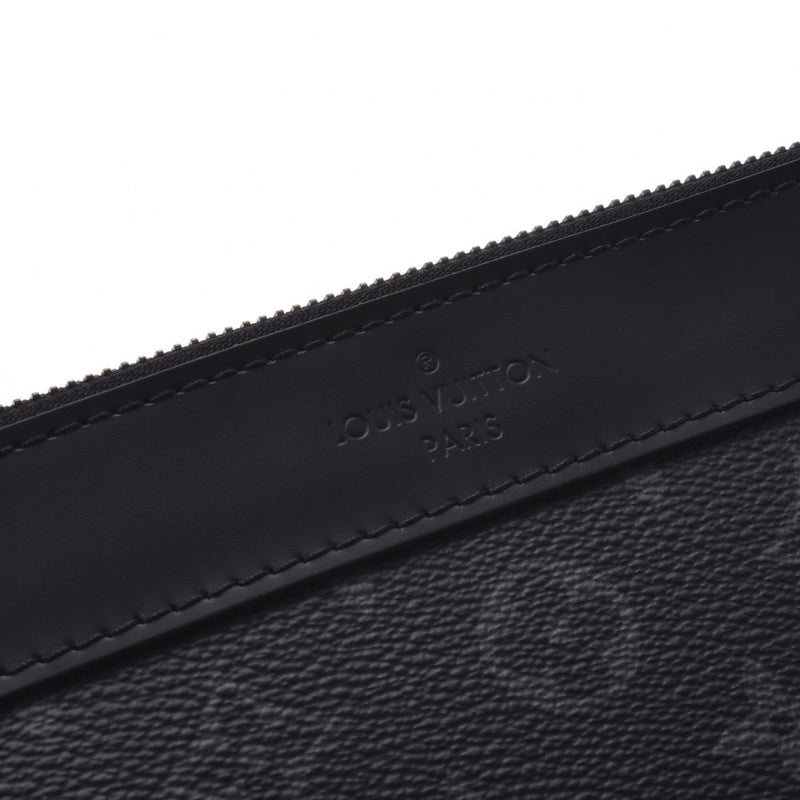LOUIS VUITTON Louis Vuitton Monogram Eclipse Pochette Discovery Black/Grey M62291 Men's Clutch Bag Shin-Do Used Ginzo