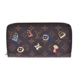 LOUIS VUITTON Louis Vuitton Monogram Love Lock Zippy Wallet Brown M64116 Women's Long Wallet A Rank Used Ginzo