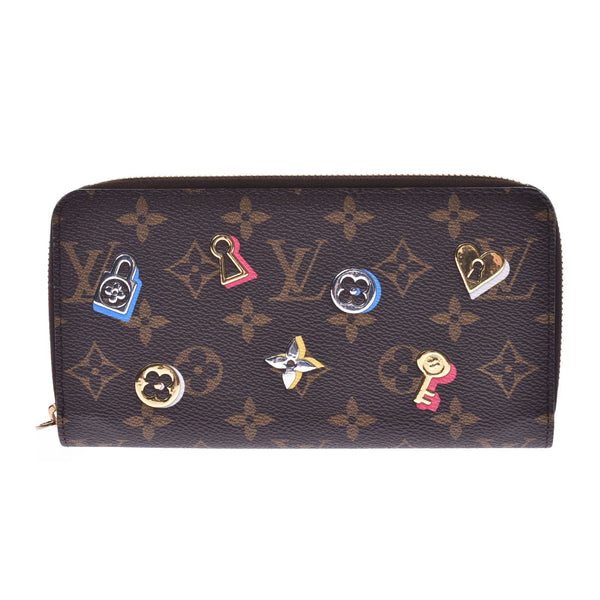 LOUIS VUITTON ルイヴィトン モノグラム ラブロック ジッピーウォレット ブラウン M64116 レディース 長財布 Aランク 中古 銀蔵