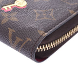 LOUIS VUITTON Louis Vuitton Monogram Love Lock Zippy Wallet Brown M64116 Women's Long Wallet A Rank Used Ginzo