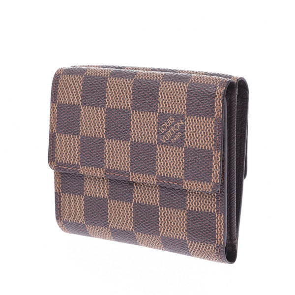 LOUIS VUITTON路易威登Damier Portofeuillery紧凑型钱包美国制造棕色N61652中性三折钱包Shindo二手Ginzo