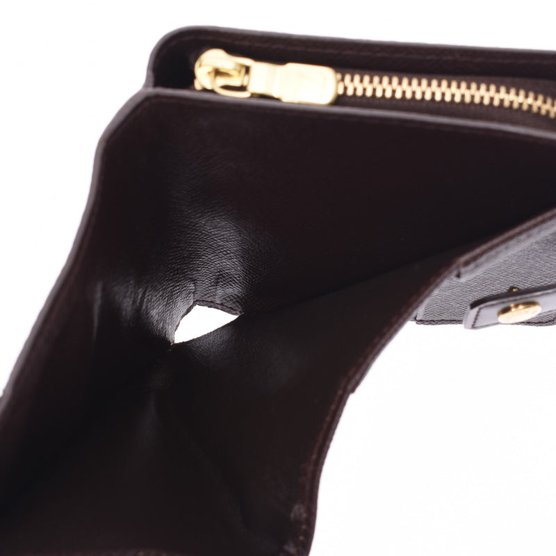 LOUIS VUITTON Louis Vuitton Damier compact zip Brown N61668 unisex bi-fold wallet a rank second-hand silver