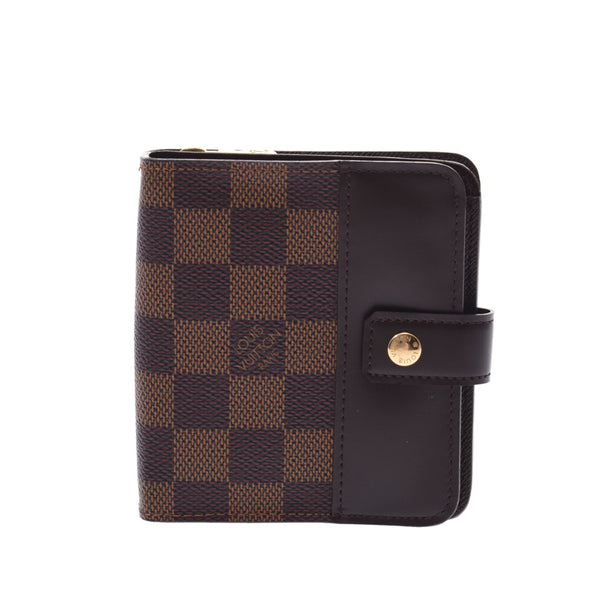 LOUIS VUITTON Louis Vuitton Damier compact zip Brown N61668 unisex bi-fold wallet a rank second-hand silver