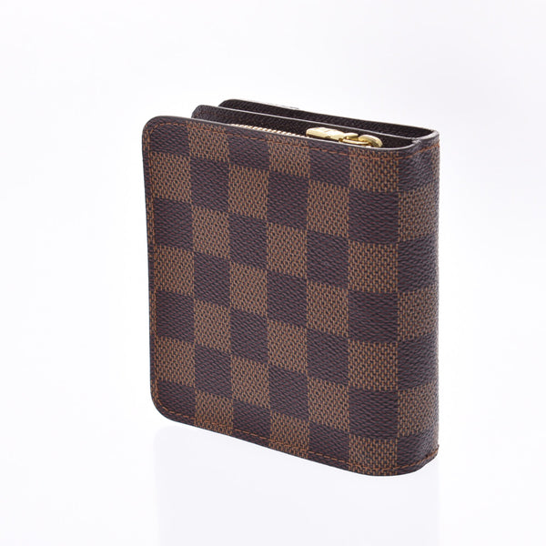 LOUIS VUITTON Louis Vuitton Damier compact zip Brown N61668 unisex bi-fold wallet a rank second-hand silver