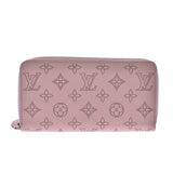 LOUIS VUITTON Louis Vuitton mahina zippy wallet magnolia (pink) M61868 ladies leather long wallets a rank used silver