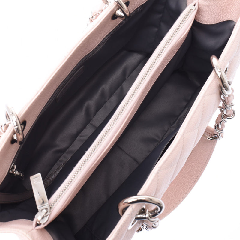 CHANEL Chanel Matrasse GST chain tote pink silver goldenware, ladies caviar skin, tote bag A rank, used silverware