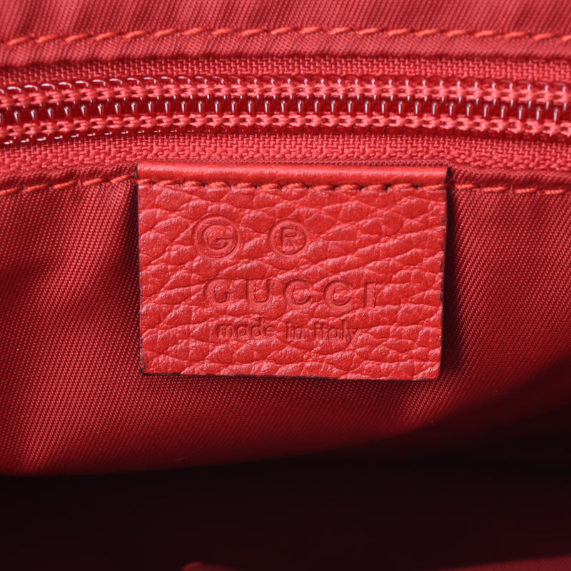 Red leather gucci online bag