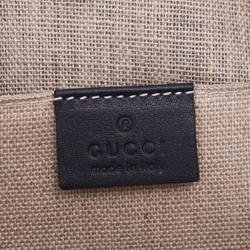 GUCCI Mai Gucci black Gucci sima handbag dark blue 449654 lady's calf 2WAY bag newly used goods silver storehouse