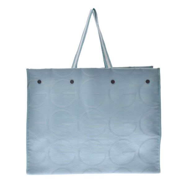 GUCCI Gucci G pattern light blue 123430 unisex canvas tote bag B rank used Ginzo