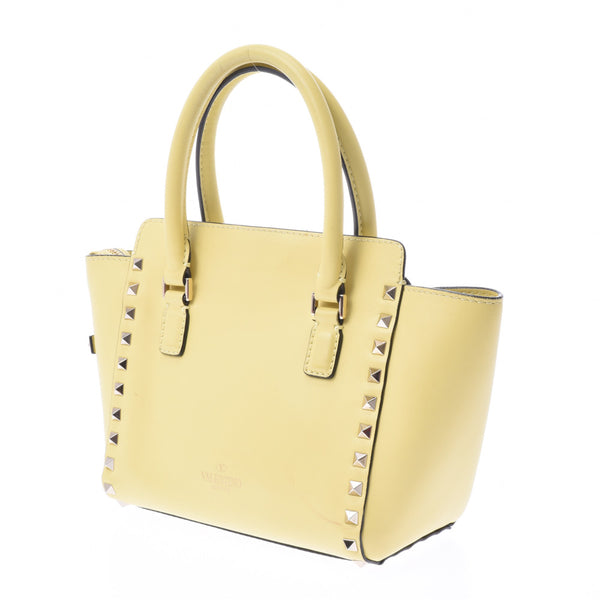 Valentino Garavani Valentino Garavani 2Way bag studded yellow unisex scarf handbag B rank used silver stock