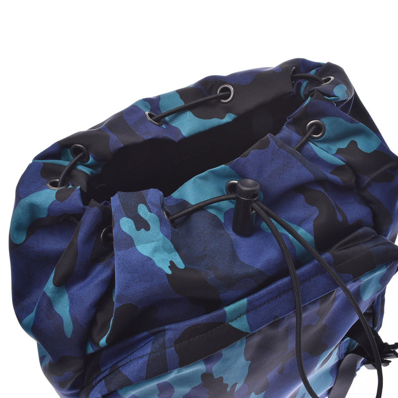 PRADA Prada camouflage backpack blue 2VZ062 unisex nylon backpack daypack Shindo used Ginzo