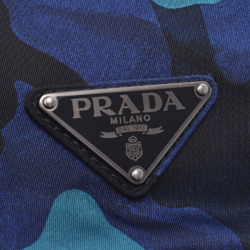 PRADA Prada camouflage backpack blue 2VZ062 unisex nylon backpack daypack Shindo used Ginzo