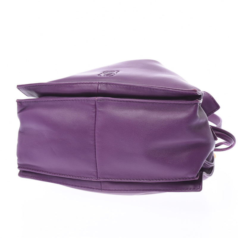 Loewe roebe flamenco purple women's Nappa Leather Shoulder Bag B