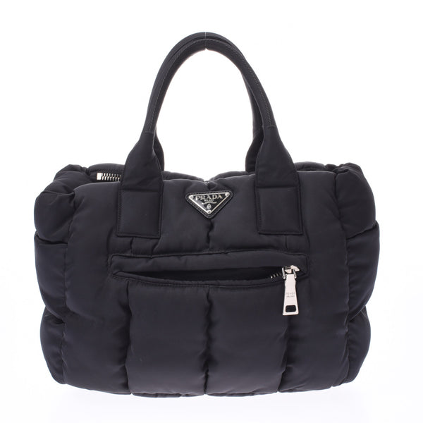 PRADA プラダ ボンバー 2WAYバッグ 黒 シルバー金具 B2636M レディース ナイロン ハンドバッグ Aランク 中古 銀蔵