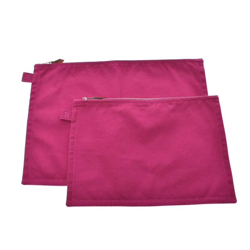 HERMES波拉波拉岛2件套紫色中性帆布袋A级二手Ginzo