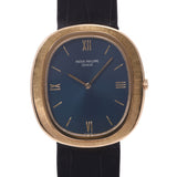 PATEK PHILIPPE Patec Philippe Golden Elimination 3589 Men' s YG/leather watch, automatic winding watch, Blue Chord, AB Ranks, used silver.