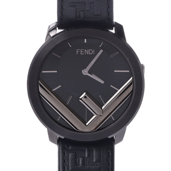 FENDI Fendi Lanaway 71000L Boys SS/Leather Watch Quartz Black Dial A Rank Used Ginzo